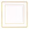 Smarty Had A Party 6.5" White with Gold Square Edge Rim Plastic Appetizer/Salad Plates (120 Plates), 120PK 516G-CASE - alternate 2